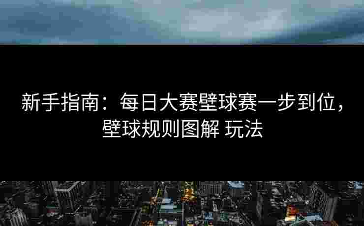 新手指南：每日大赛壁球赛一步到位，壁球规则图解 玩法