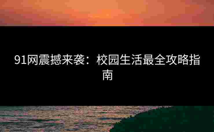 91网震撼来袭：校园生活最全攻略指南