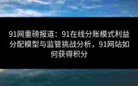 91网重磅报道：91在线分账模式利益分配模型与监管挑战分析，91网站如何获得积分