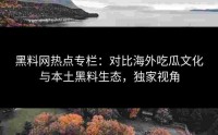 黑料网热点专栏：对比海外吃瓜文化与本土黑料生态，独家视角